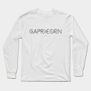 Capricorn celestial typography Long Sleeve T-Shirt